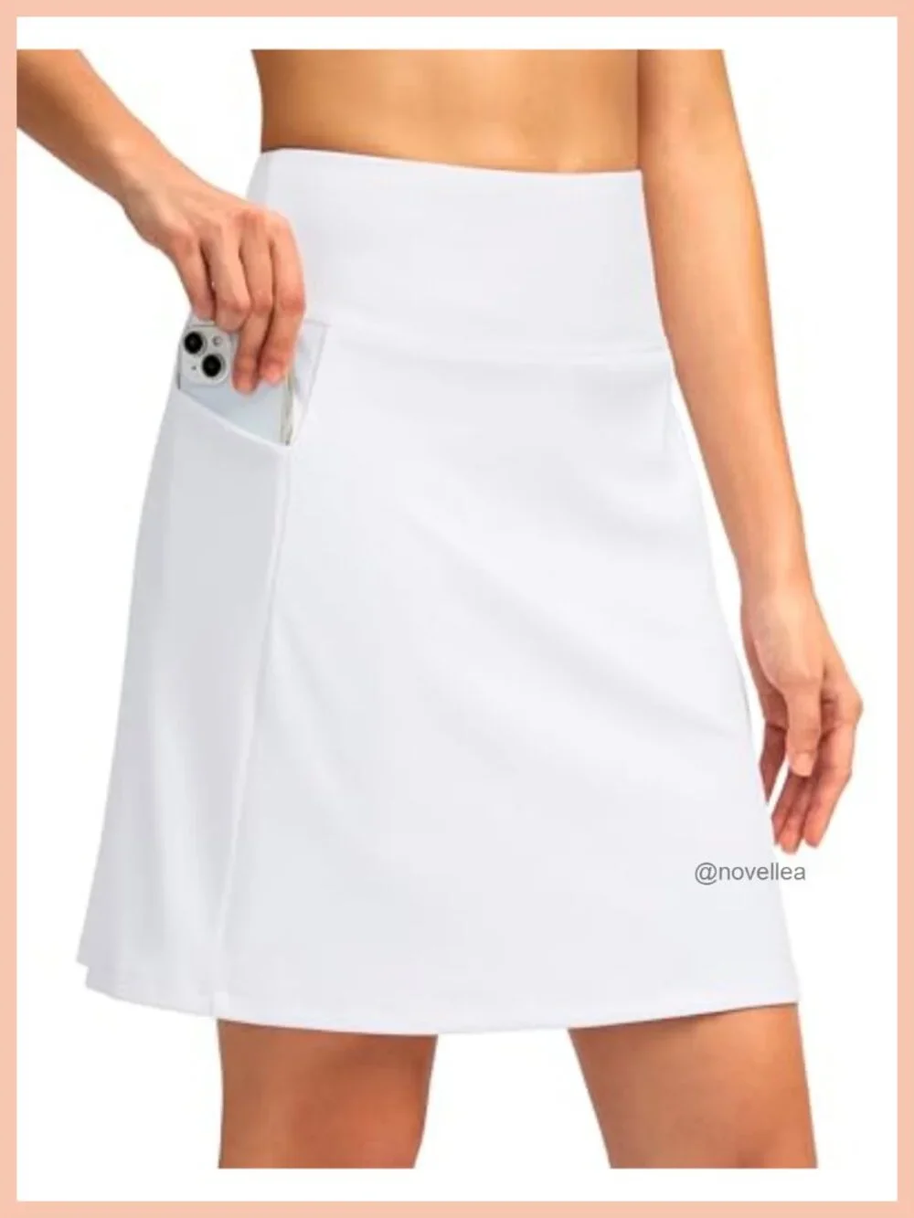 Women's Athletic Skort with 4 Pockets, High Waist, Built-in Shorts